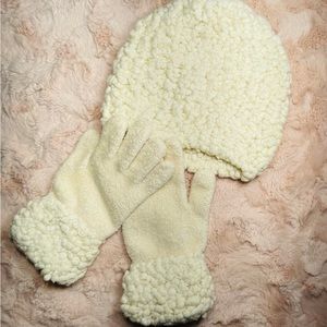 Women’s Glove & Hat Set | Cream